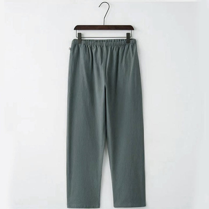 Completo da uomo in stile Tang con bottoni a rana Buddha Stones , composto da camicia a maniche lunghe e pantaloni, set completo da 2 pezzi. - image 9