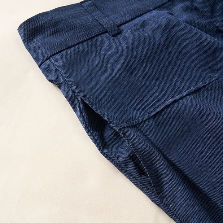 Buddha Stones Pantaloni larghi da donna in cotone con tasche e design semplice con cerniera - image 7