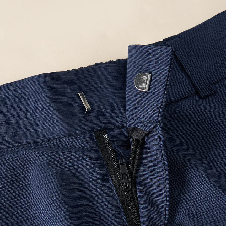 Buddha Stones Pantaloni larghi da donna in cotone con tasche e design semplice con cerniera - image 5