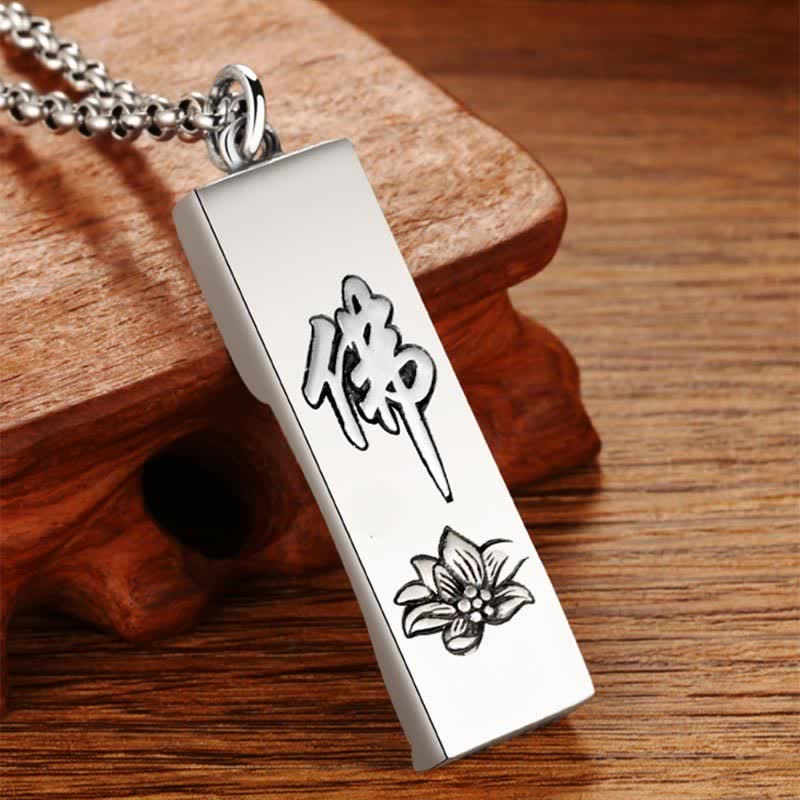 Collana con ciondolo portafortuna in stile vintage Buddha Stones Tathagata Buddha, amuleto di protezione e forza, portafortuna. - image 1