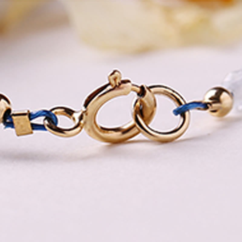 Buddha Stones Bracciale Peace con perline sfaccettate ultrafini da 2 mm di acquamarina naturale. - image 12