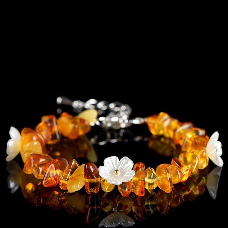 Buddha Stones Bracciale Serenity con Acquamarina Naturale, Peridoto, Quarzo Fragola e Vari Cristalli - Ambra (Circonferenza del polso: 15-20 cm) - image 23