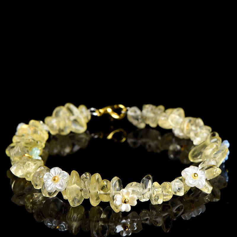 Buddha Stones Bracciale Serenity con Acquamarina Naturale, Peridoto, Quarzo Fragola e Vari Cristalli - Citrino (Circonferenza del polso: 14-15 cm) - image 17