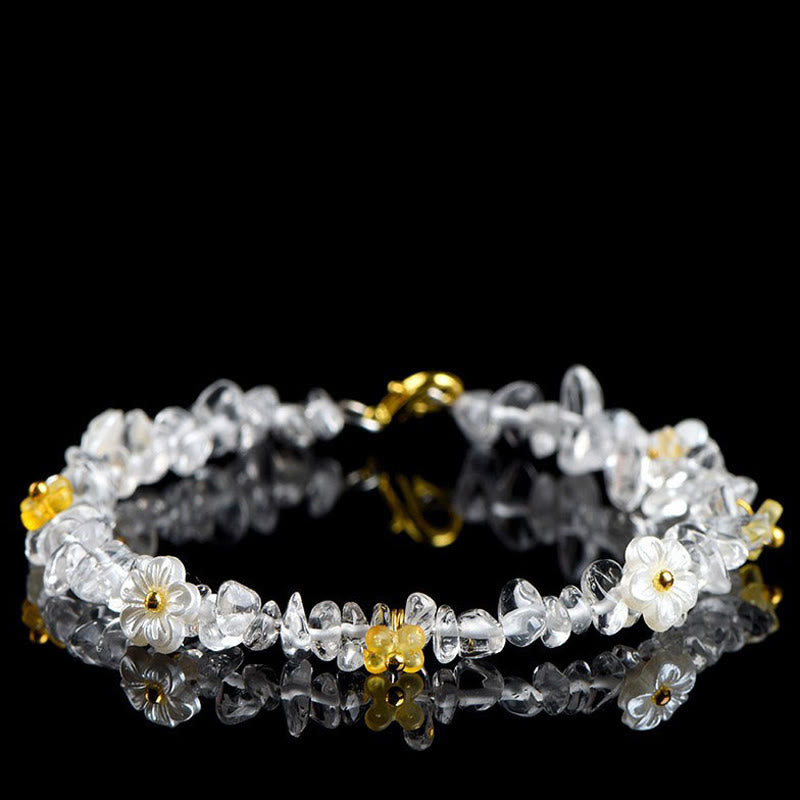 Buddha Stones Bracciale Serenity con Acquamarina Naturale, Peridoto, Quarzo Fragola e Vari Cristalli - Cristallo bianco (circonferenza del polso: 14-15 cm) - image 29