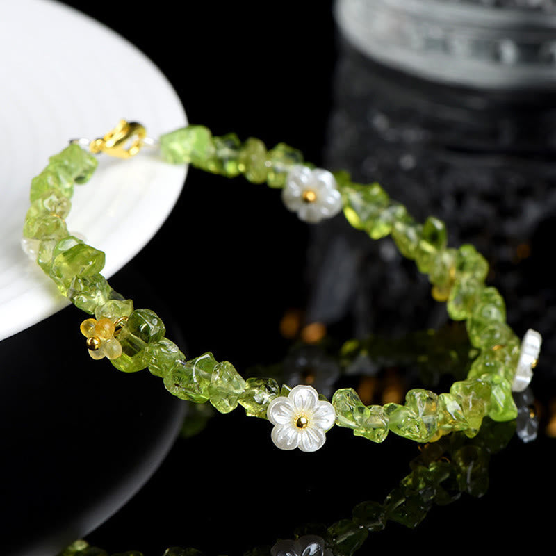 Buddha Stones Bracciale Serenity con Acquamarina Naturale, Peridoto, Quarzo Fragola e Vari Cristalli - image 14