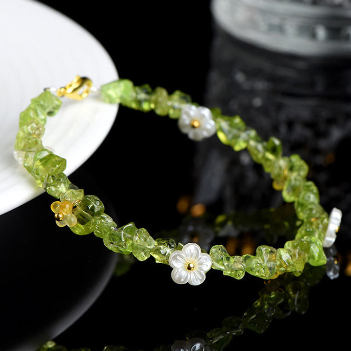 Buddha Stones Bracciale Serenity con Acquamarina Naturale, Peridoto, Quarzo Fragola e Vari Cristalli - image 14