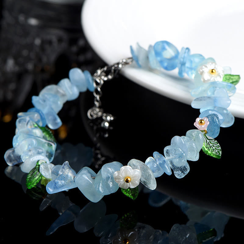 Buddha Stones Bracciale Serenity con Acquamarina Naturale, Peridoto, Quarzo Fragola e Vari Cristalli - image 1