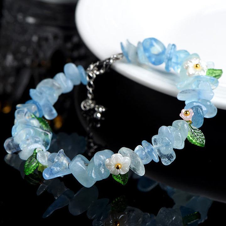 Buddha Stones Bracciale Serenity con Acquamarina Naturale, Peridoto, Quarzo Fragola e Vari Cristalli - image 1