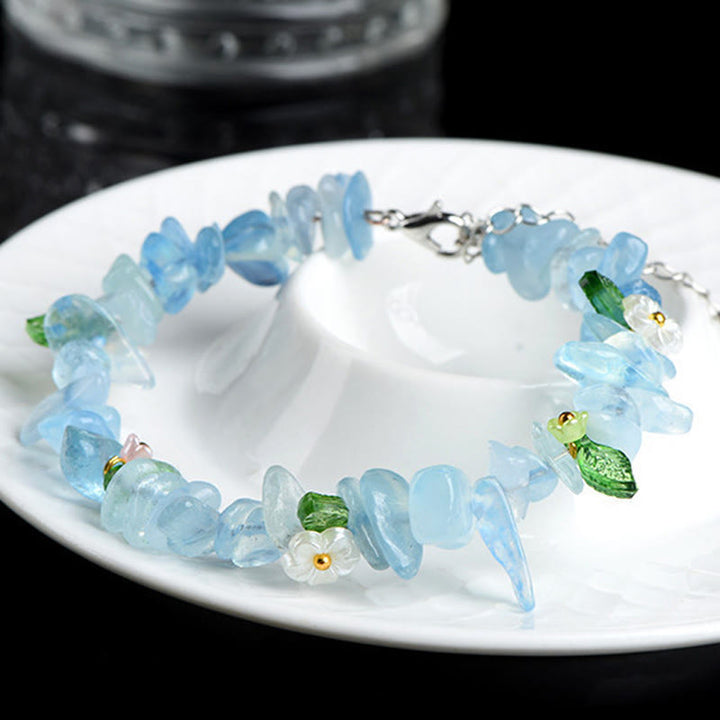 Buddha Stones Bracciale Serenity con Acquamarina Naturale, Peridoto, Quarzo Fragola e Vari Cristalli - image 2