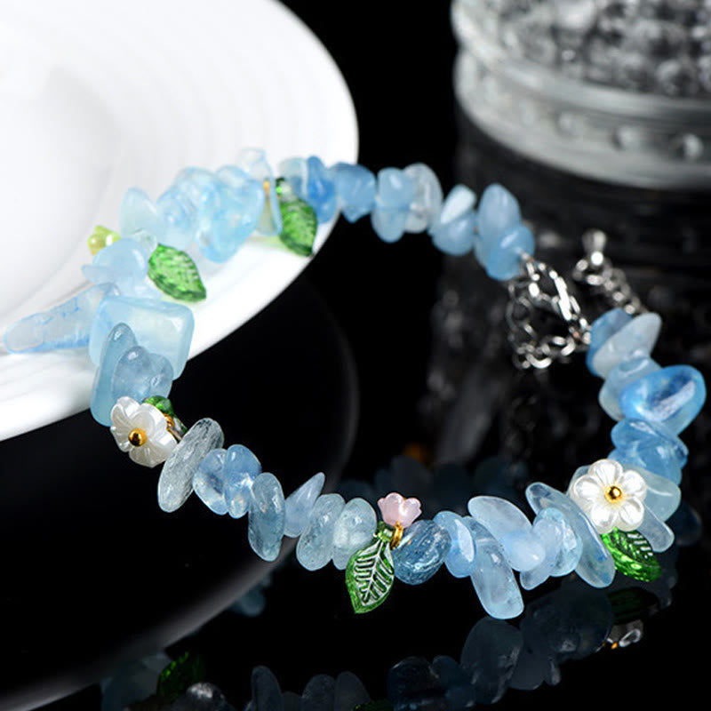 Buddha Stones Bracciale Serenity con Acquamarina Naturale, Peridoto, Quarzo Fragola e Vari Cristalli - image 3