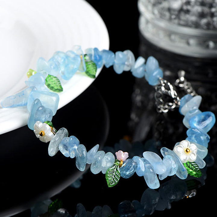 Buddha Stones Bracciale Serenity con Acquamarina Naturale, Peridoto, Quarzo Fragola e Vari Cristalli - image 3