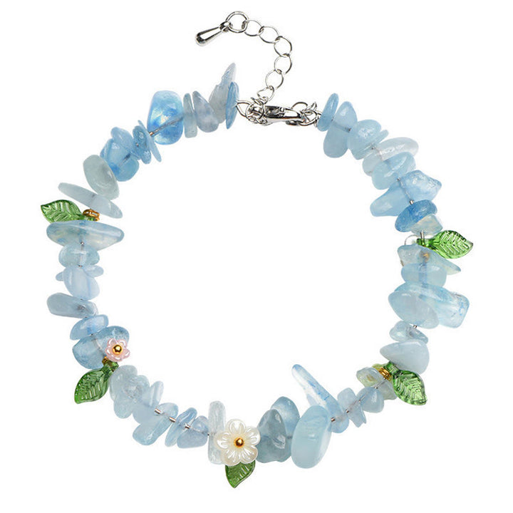 Buddha Stones Bracciale Serenity con Acquamarina Naturale, Peridoto, Quarzo Fragola e Vari Cristalli - image 5
