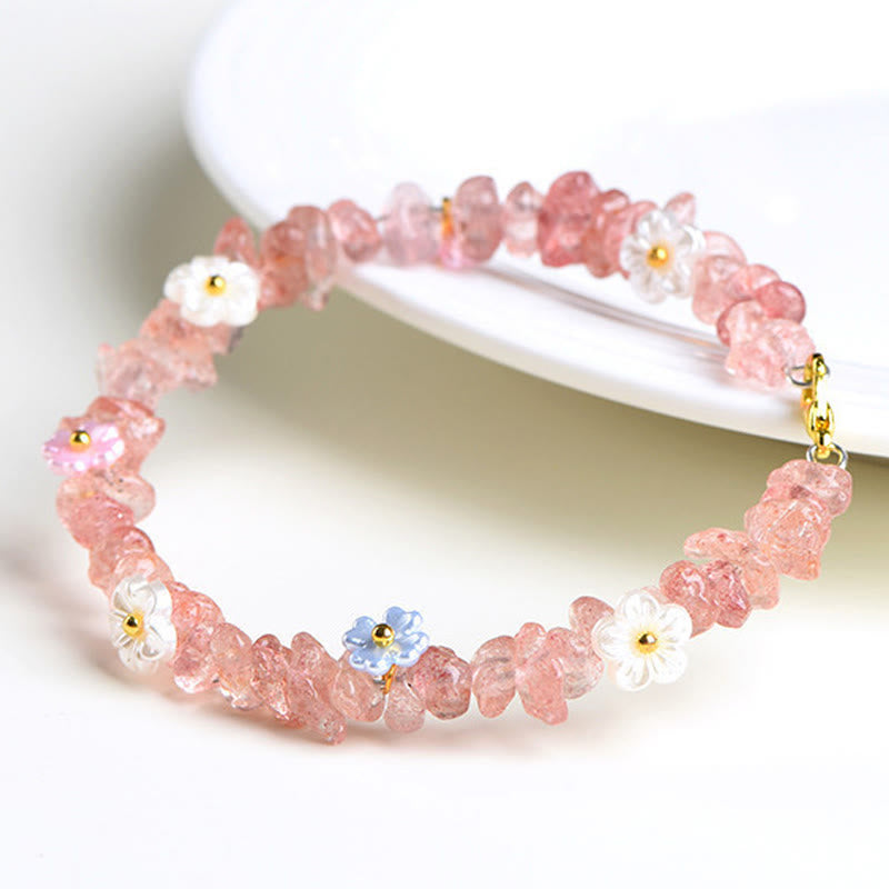 Buddha Stones Bracciale Serenity con Acquamarina Naturale, Peridoto, Quarzo Fragola e Vari Cristalli - image 38