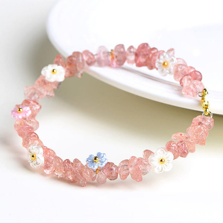 Buddha Stones Bracciale Serenity con Acquamarina Naturale, Peridoto, Quarzo Fragola e Vari Cristalli - image 38