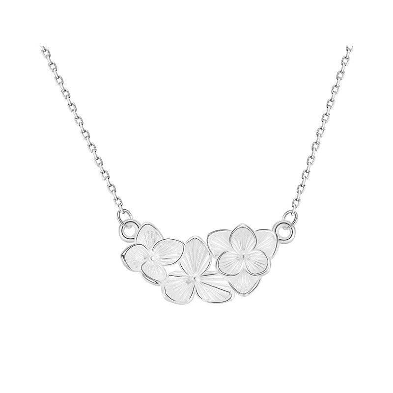 Buddha Stones Collana con ciondolo a forma di fiore in argento sterling 999 con benedizione - image 8