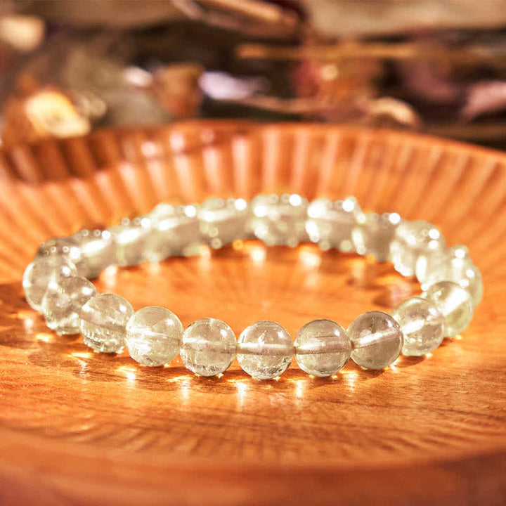 Braccialetto di protezione e buon auspicio in quarzo rutilato naturale Buddha Stones - image 7