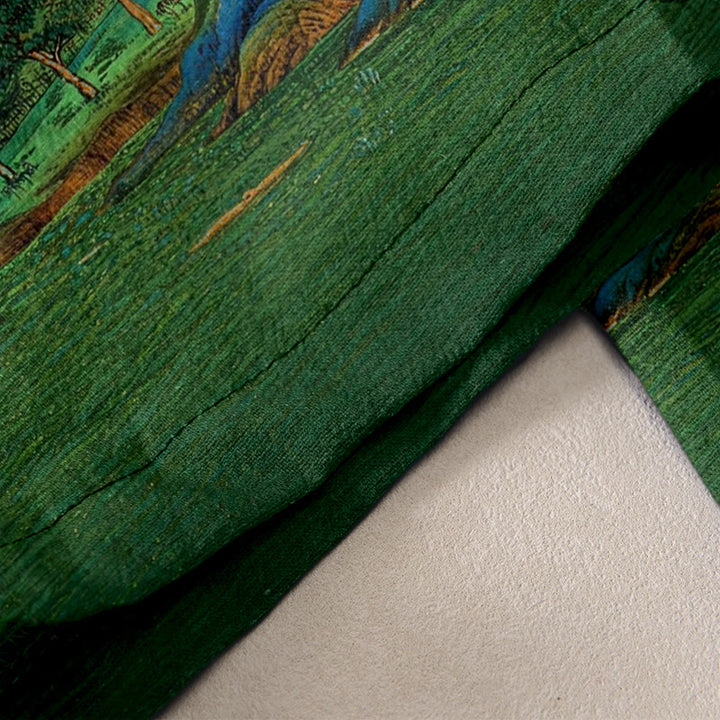 Buddha Stones Pantaloni da donna in puro cotone con elastico in vita e tasche, fantasia paesaggistica naturale. - image 2