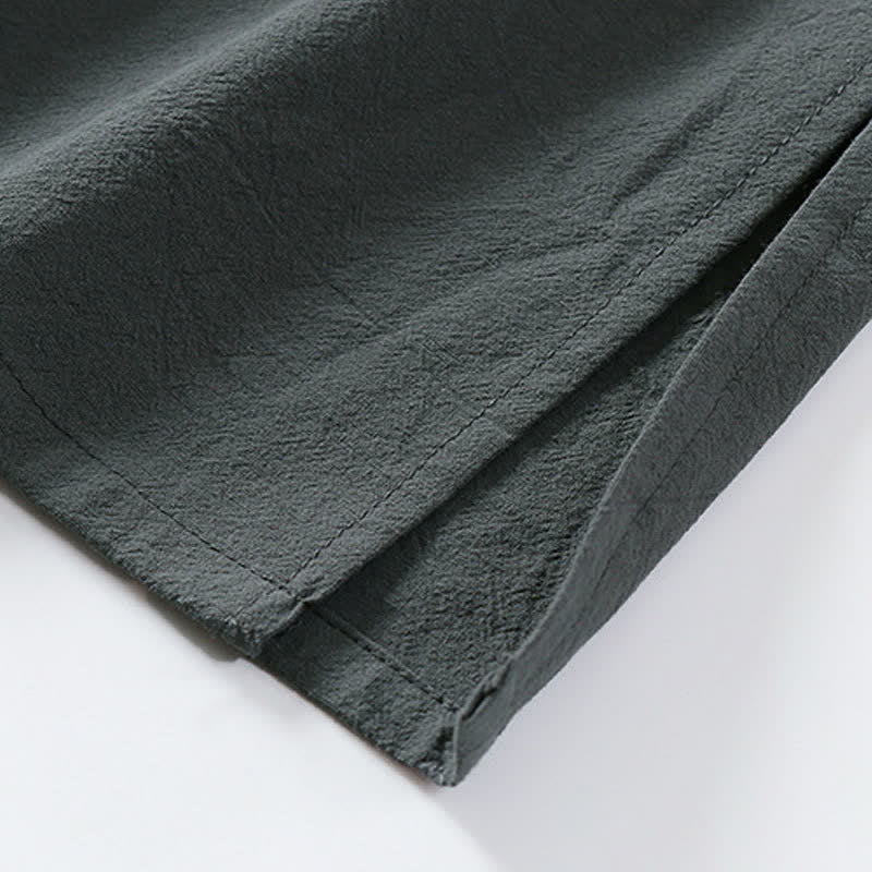 Buddha Stones Kimono da uomo senza maniche in cotone e lino, tinta unita, con apertura frontale, ideale per la primavera. - image 7