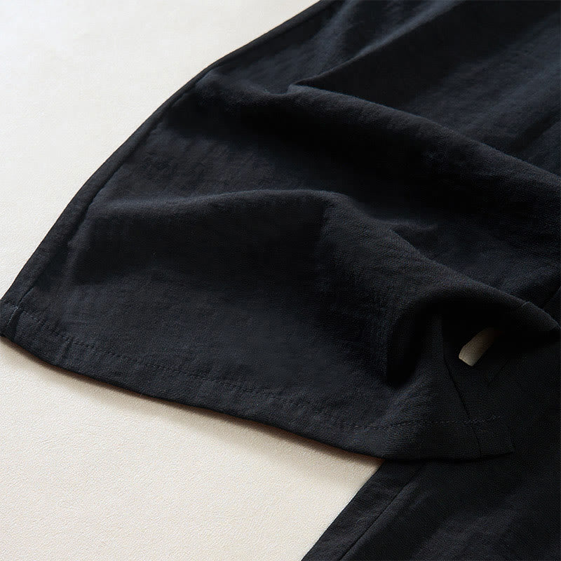 Buddha Stones Pantaloni da donna a gamba larga con coulisse e tasche, dal design semplice. - image 11
