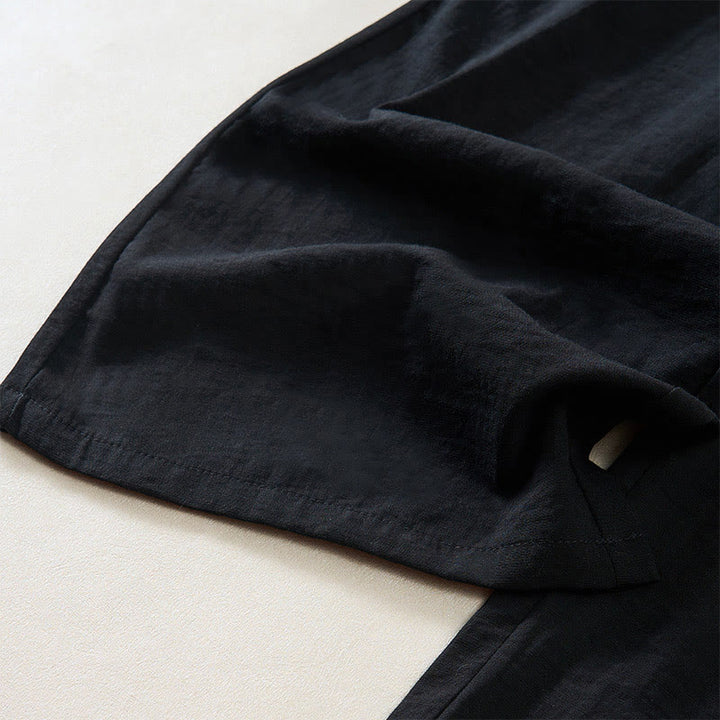 Buddha Stones Pantaloni da donna a gamba larga con coulisse e tasche, dal design semplice. - image 11