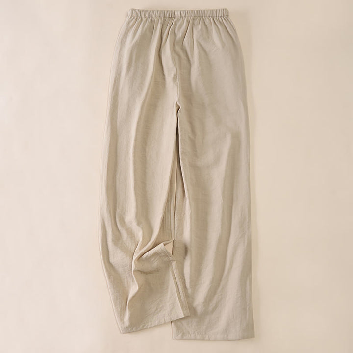 Buddha Stones Pantaloni da donna a gamba larga con coulisse e tasche, dal design semplice. - image 14