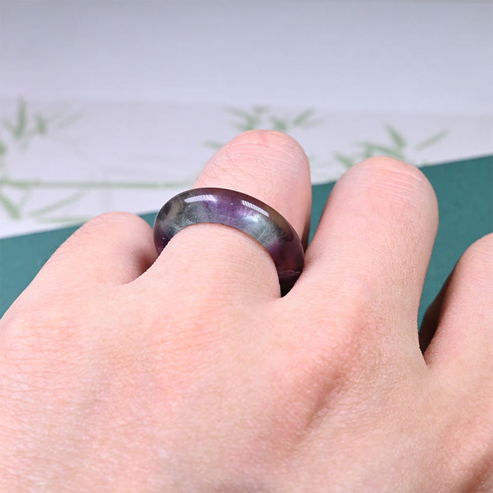 Anello di protezione in fluorite naturale Buddha Stones - image 5