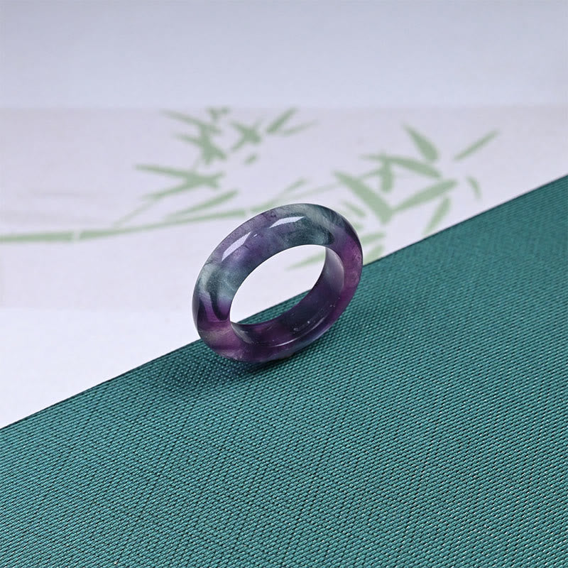 Anello di protezione in fluorite naturale Buddha Stones - Fluorite - 20 mm - image 1