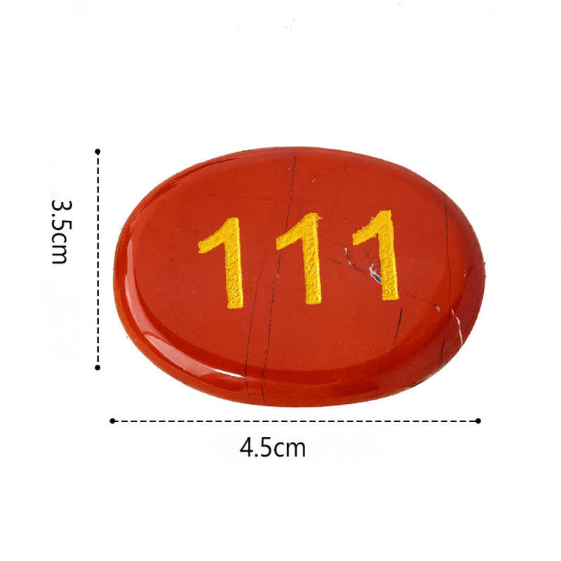 Buddha Stones Numeri angelici Cristallo bianco Diaspro rosso Cristallo rosa Avventurina verde Pietra da palma per meditazione - image 5