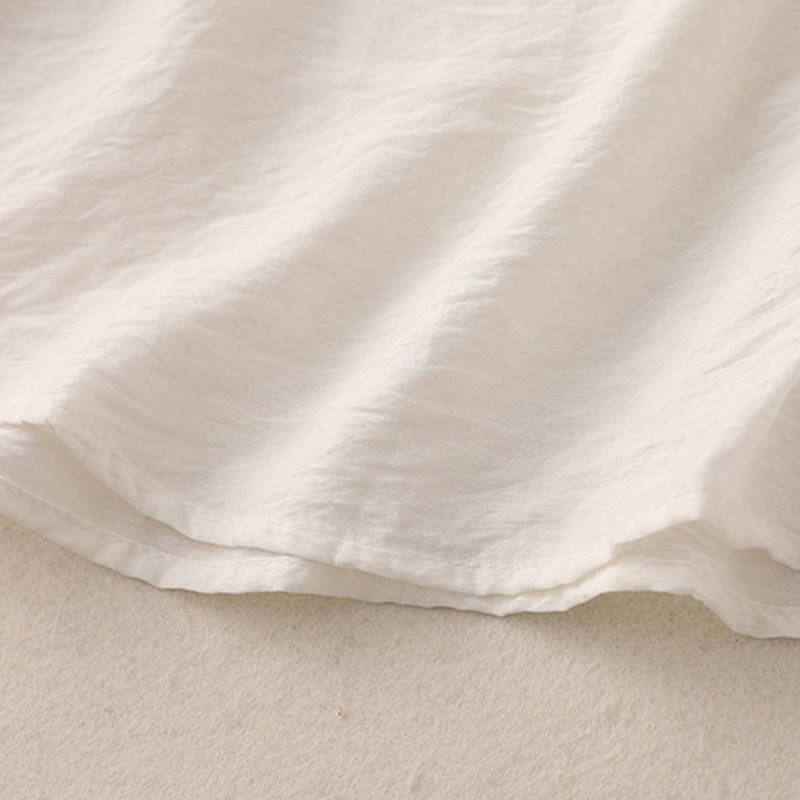 Buddha Stones T-shirt da donna a maniche corte a sbuffo con design a rana e bottoni a forma di rana, tinta unita. - image 11