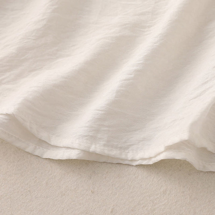 Buddha Stones T-shirt da donna a maniche corte a sbuffo con design a rana e bottoni a forma di rana, tinta unita. - image 11