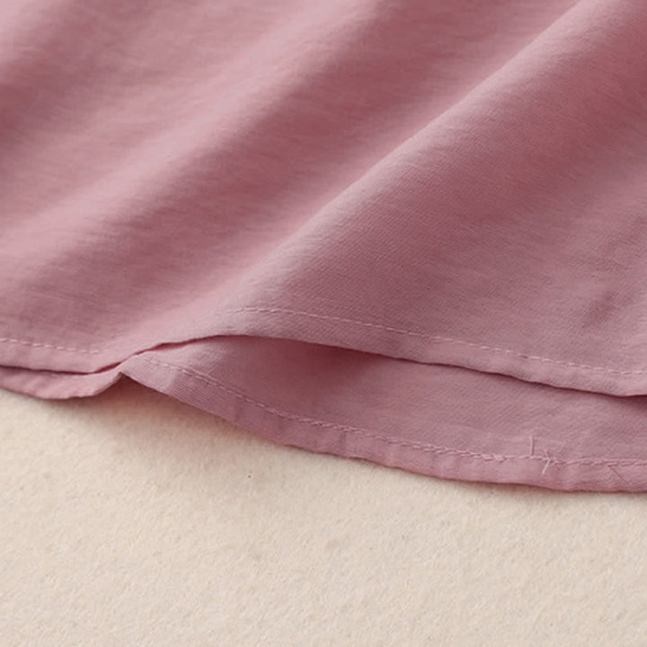 Buddha Stones T-shirt da donna a maniche corte a sbuffo con design a rana e bottoni a forma di rana, tinta unita. - image 5