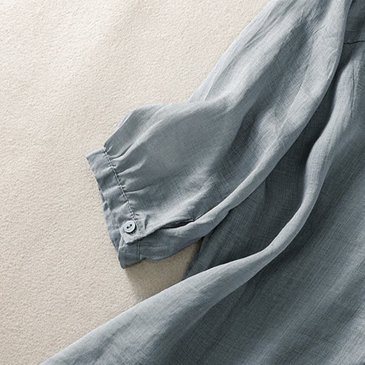 Buddha Stones Camicia da donna a maniche corte con scollo rotondo e ricamo floreale in stile retrò. - image 12