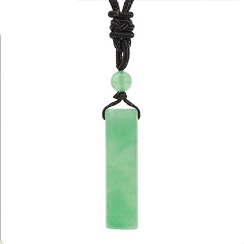 Buddha Stones Collana con ciondolo cilindrico a tema guarigione in vari cristalli di quarzo rosa, avventurina verde e ametista. - Avventurina verde - image 3