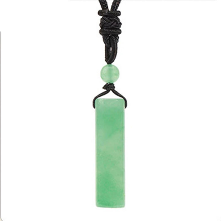 Buddha Stones Collana con ciondolo cilindrico a tema guarigione in vari cristalli di quarzo rosa, avventurina verde e ametista. - Avventurina verde - image 3