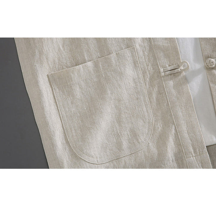 Abito Tang vintage con bottoni a rana cinesi e tasche, modello vintage con Buddha Stones. - image 1