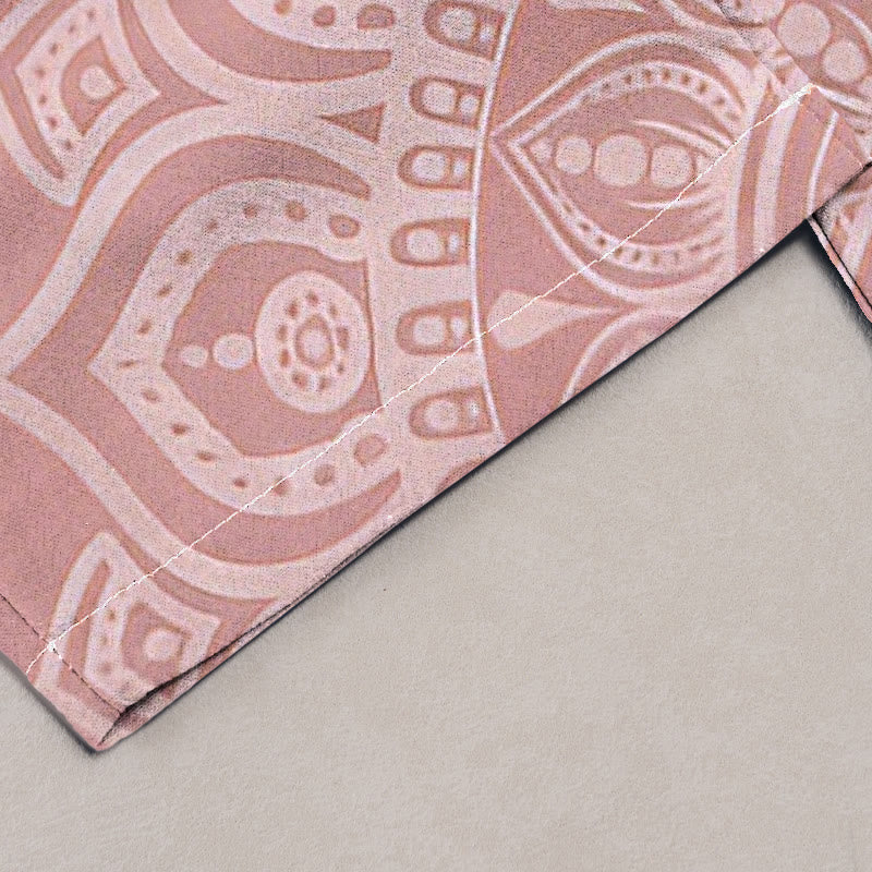 Buddha Stones Pantaloni da donna in puro cotone con elastico in vita e tasche, fantasia mandala. - image 1