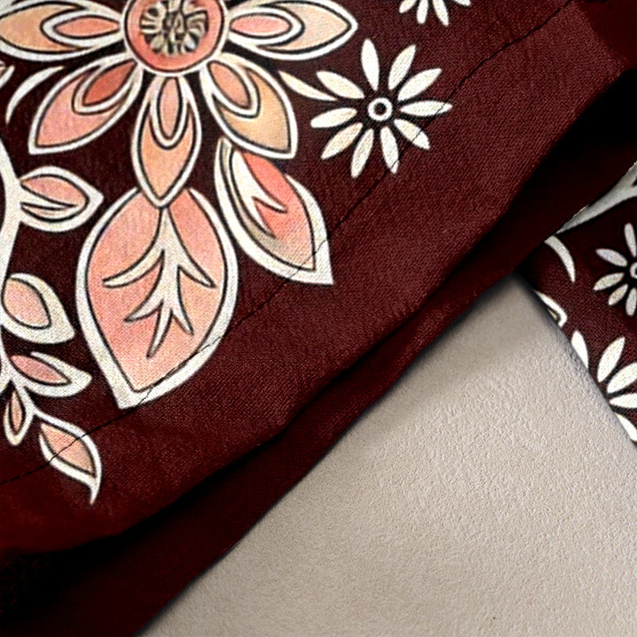 Buddha Stones Pantaloni da donna in puro cotone con elastico in vita e motivo paisley a loto, con tasche. - image 6