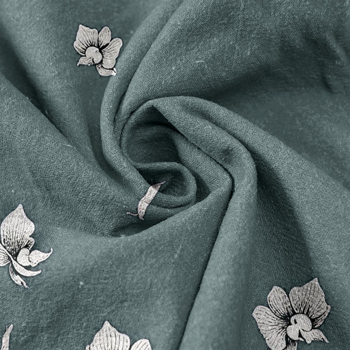 Buddha Stones Pantaloni da donna in puro cotone con elastico in vita e tasche, fantasia a petali di fiori. - image 3