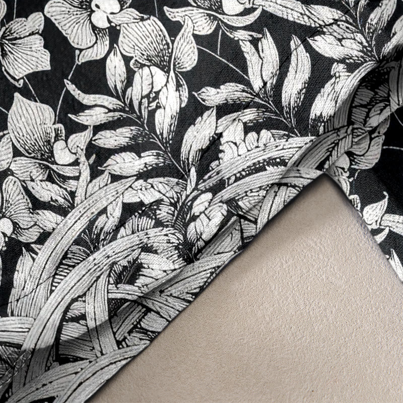 Buddha Stones Pantaloni da donna in puro cotone con elastico in vita e tasche, fantasia a petali di fiori. - image 10