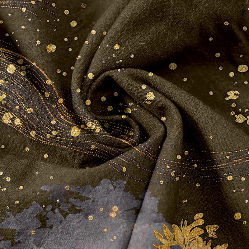 Buddha Stones Pantaloni da donna in puro cotone con elastico in vita e tasche, fantasia a petali di fiori. - image 11