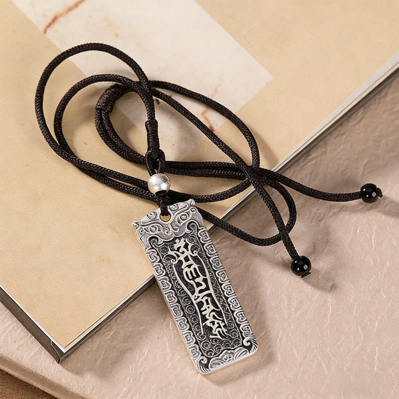 Buddha Stones Ciondolo collana di saggezza corda Namo Amitabha Om Mani Padme Hum in rame - Om Mani Padme Hum - image 0