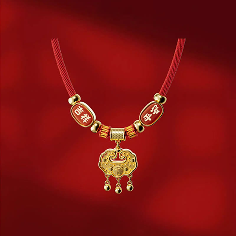 Buddha Stones Collare regolabile per cani e gatti con perline rosse e scritta "Fu Character Luck". - image 4