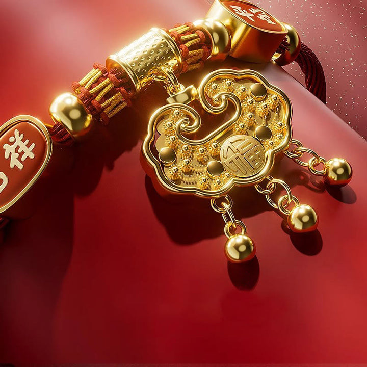 Buddha Stones Collare regolabile per cani e gatti con perline rosse e scritta "Fu Character Luck". - image 14