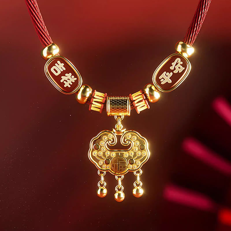 Buddha Stones Collare regolabile per cani e gatti con perline rosse e scritta "Fu Character Luck". - image 9