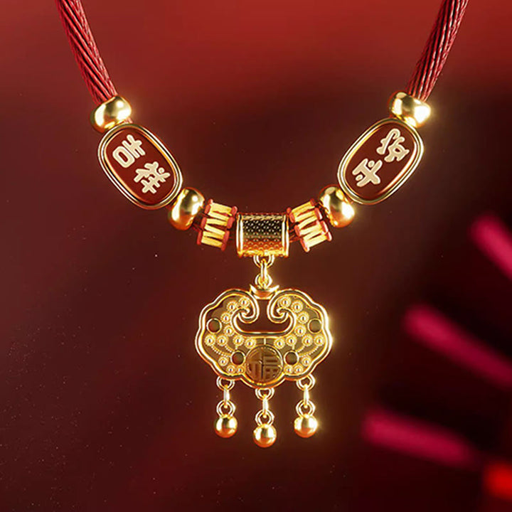 Buddha Stones Collare regolabile per cani e gatti con perline rosse e scritta "Fu Character Luck". - image 9