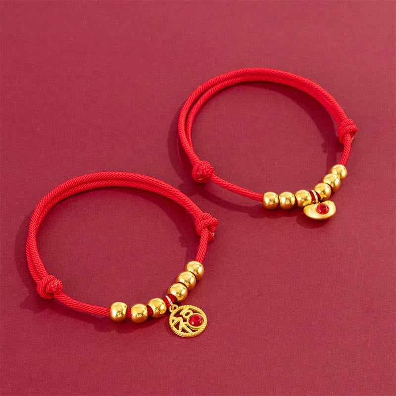 Buddha Stones Collare regolabile per cani e gatti con perline rosse e scritta Yuanbao Fu, simbolo di protezione per animali domestici. - image 17