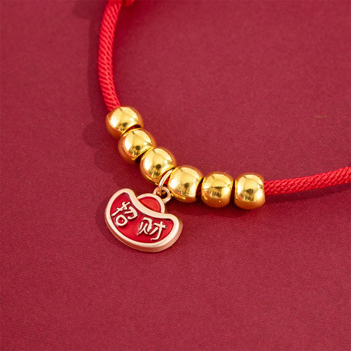 Buddha Stones Collare regolabile per cani e gatti con perline rosse e scritta Yuanbao Fu, simbolo di protezione per animali domestici. - image 8