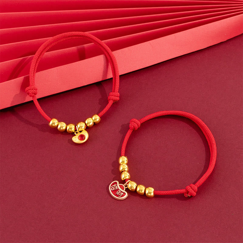 Buddha Stones Collare regolabile per cani e gatti con perline rosse e scritta Yuanbao Fu, simbolo di protezione per animali domestici. - image 14