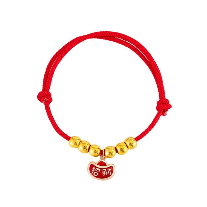 Buddha Stones Collare regolabile per cani e gatti con perline rosse e scritta Yuanbao Fu, simbolo di protezione per animali domestici. - image 4