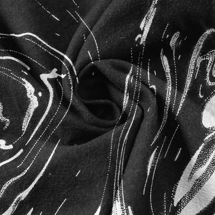 Buddha Stones Camicia da uomo a maniche corte con mezza abbottonatura, in cotone, con motivo Tai Chi. - image 4
